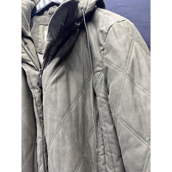 White‎ Stag Jacket Womens 1X 16W Green Quilted Hooded Zip Front Removable Hood - Picture 4 of 16